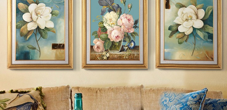 美式客厅装饰画–富贵花